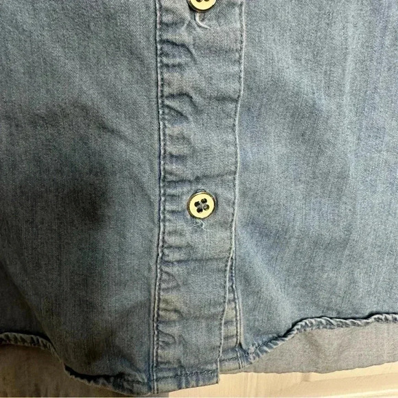 Honey Belle Tencel Shirt Button Up Collared Front Pocket Size Small - Picture 9 of 16